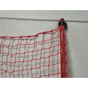 Avsperringsnett B-C, 15x1,3m 5x5cm maskevidde Rød ferdig montert med 9st staur