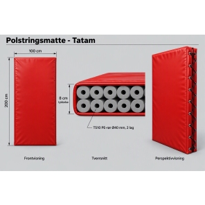 Tatam Ts10-8cm Rød, Polstringsmatte 2m X 1m