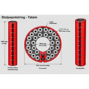 Tatam TS10, Stolpepolstring rød, 200cm X Ø10cm Inv
