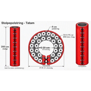 Tatam TS10, Stolpepolstring rød 200cm X Ø20cm Inv